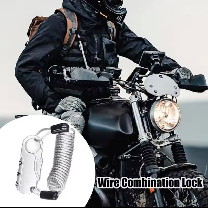 Candado Combinacion 3 Digitos Cable Bicicleta Motocicleta Antirobo Seguridad Casco