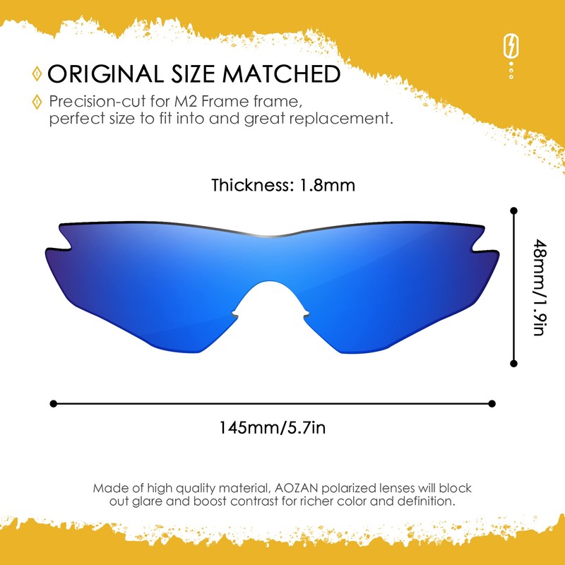 AOZAN ANSI Z87.1 Replacement Lenses Compatible with Oakley M2 Frame