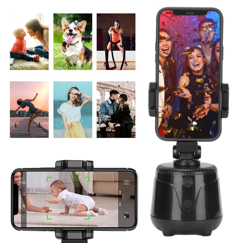 360 Tracking Phone Holder Face Tracking 360 Degrees Rotation AI
