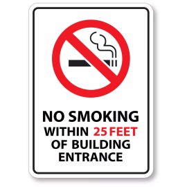 NO SMOKING 25 Ft Sticker Decal waterproof outdoor high quality White Background