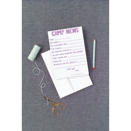 Sleepaway Camp Lined Flat Cards for Campers, Stationery for Sleepaway Camp for Boys and Girls, Set of 10 Cards and Envelopes (Girls Fill in the Blank)