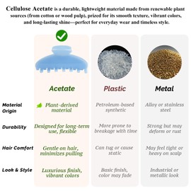 MAORULU Cute Claw Clip for Women – 4'' Large Acetate Hair Clips for Thick Thin Curly Long Hair, Durable Hair Clamps Non-slip Jaw Clip, Strong Hold, Stylish French Design (Baby Blue)