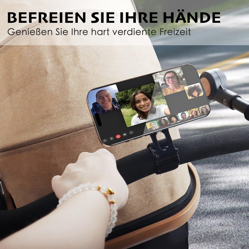 Magnetic Phone Holder for Stroller Grip Compatible with MagSafe (Strong