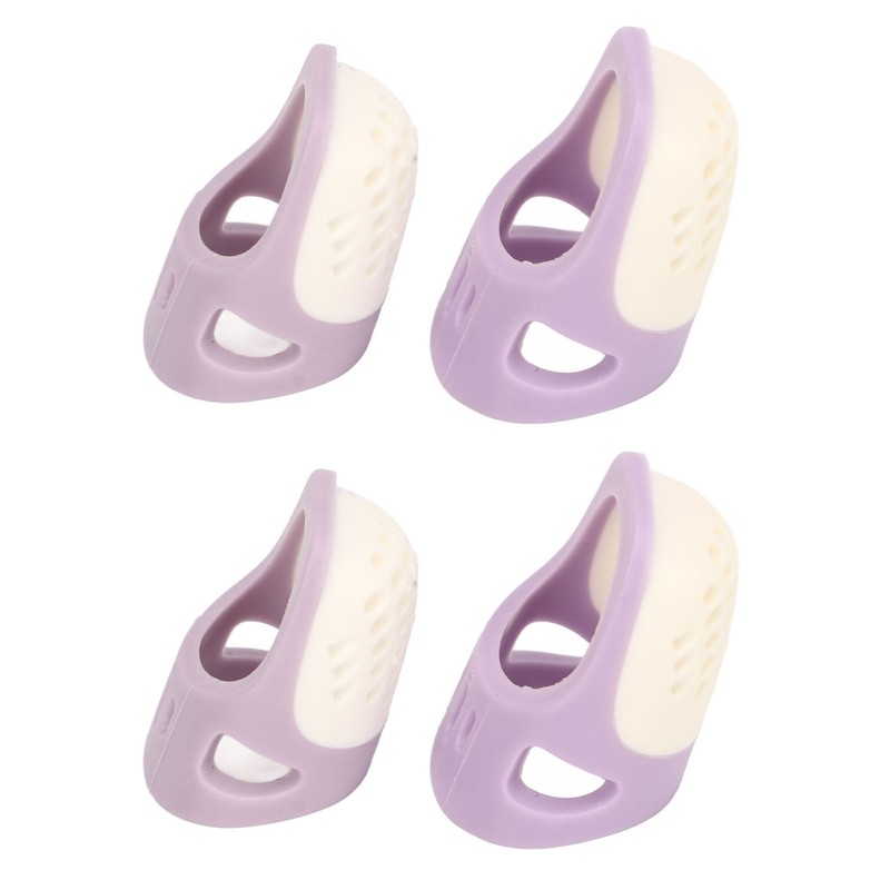 4 Pcs Silicone Thimble Purple Soft Elastic Finger Protector Finger