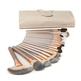 Juego de Brochas de Maquillaje Profesional, 24 Piezas con de y Bolsa de Almacenamiento, Perfectas para Base, Sombras, y Colorete