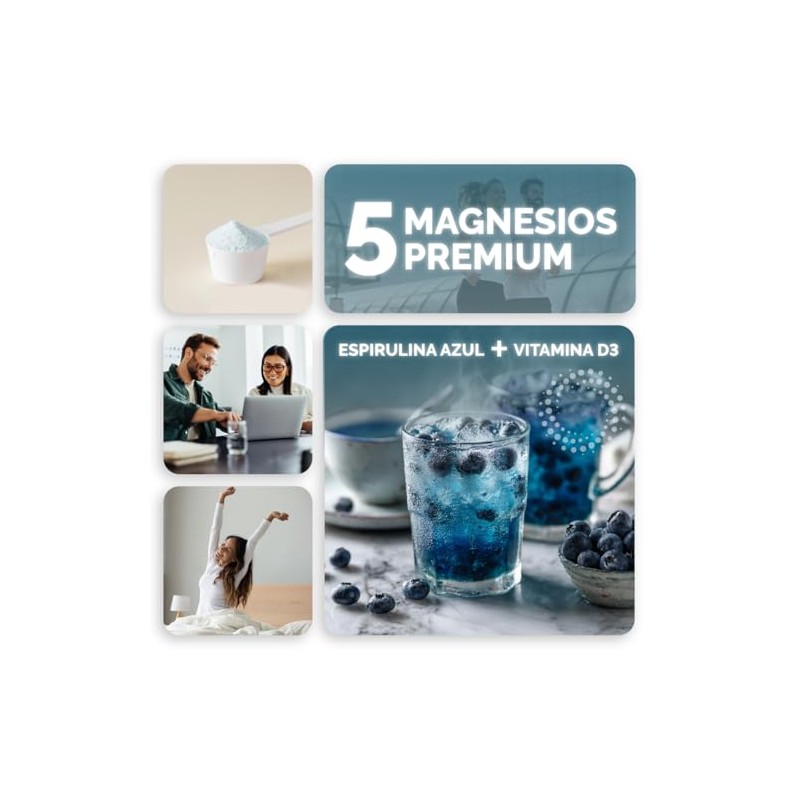 OBY Magnesio Complex 5 + Espirulina Azul Polvo Sabor Mora