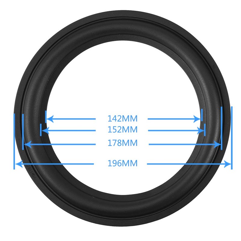 Zerone 2pcs 8inch Perforated Rubber Speaker Foam Edge Surround Rings