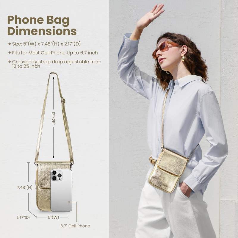 befen Genuine Leather Small Crossbody Bags for Women, Woman Cell