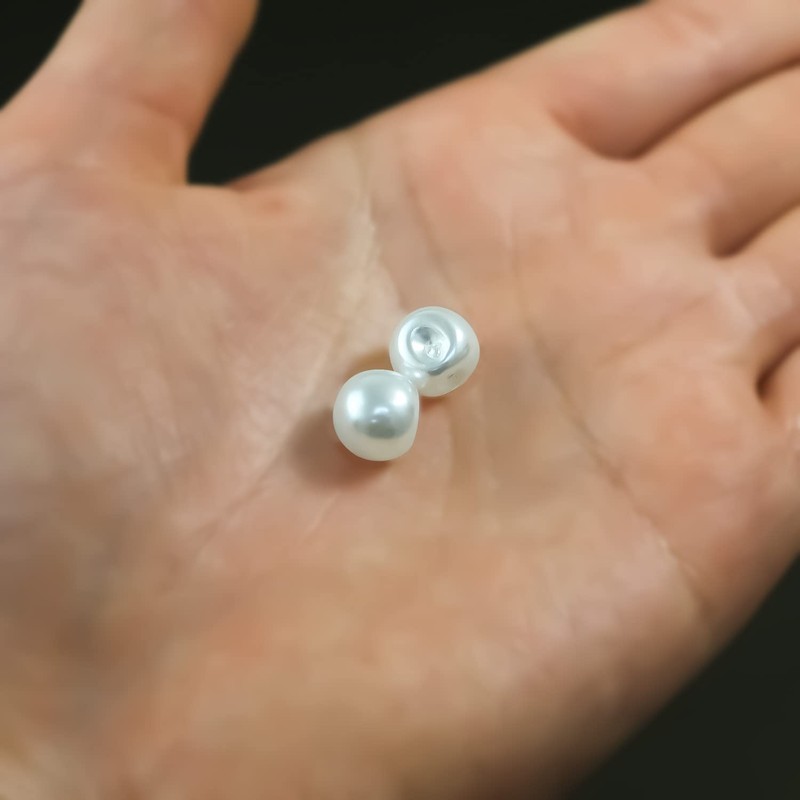【Pearl Button】 Pearl Button White Glossy Circle 20-Piece Set 【10mm】