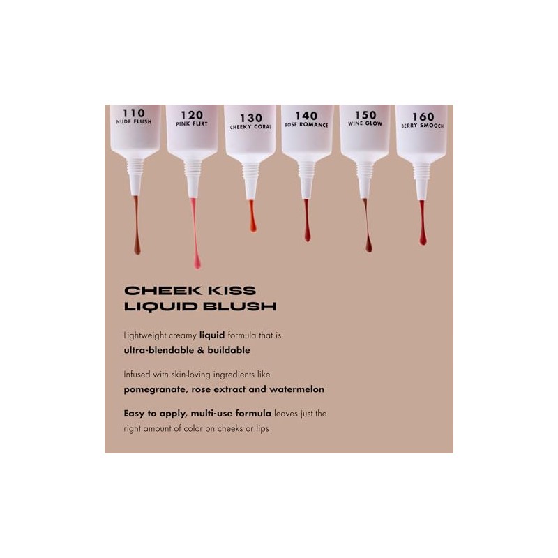 Milani Rubor Liquido Multiusos Cheek Kiss Liquid Blush Tono 150