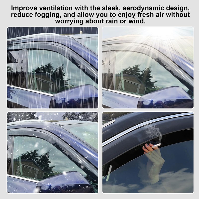 Rain Guards Window Visors Deflectors Compatible with Toyota Grand Highlander