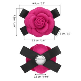 PATIKIL Camellia Flower Brooches, Elegant Faux Wool Flower Brooches Floral Bowknot Pins for Women Hat Dress Shirt Tie Corsage, Plum Red