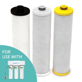 Aquasana Replacement Filter Cartridges for 3-Stage Max Flow Claryum Under Sink Water Filtration System - Filters 99% Of Chlorine - 3 Count - AQ-5300+R