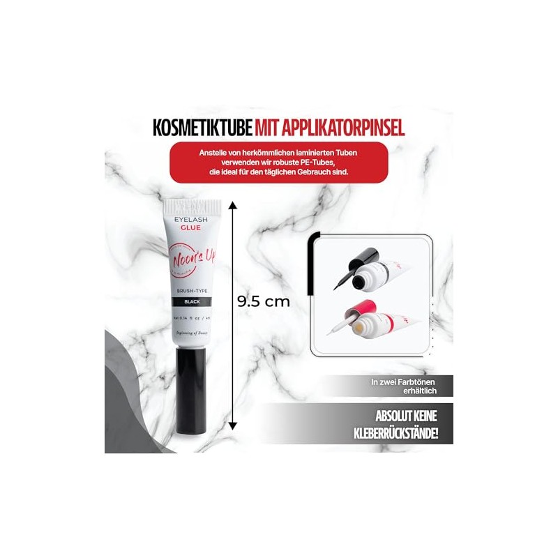 NOON'S UP Eyelash Glue (Black) - Extremely Strong Hold for