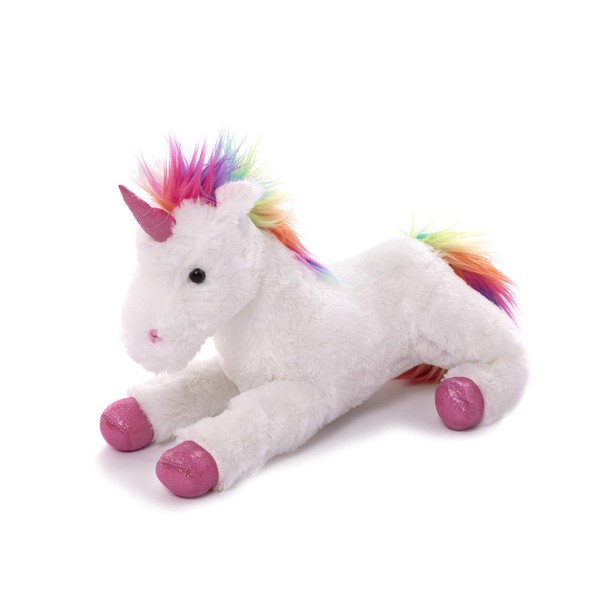 Plushland Fluffy Plush Rainbow Unicorn Stuffed Animal Toy 14 Inches - Cuddly Autism ADHD Soft Magical Gifts Present Birthday Love Girlfriend Pal Buddies Friendship (New Rainbow Unicorn)