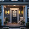 SIAFAVOI Motion Sensor Outdoor Wall Light 2Pack-15in Modern Dusk to