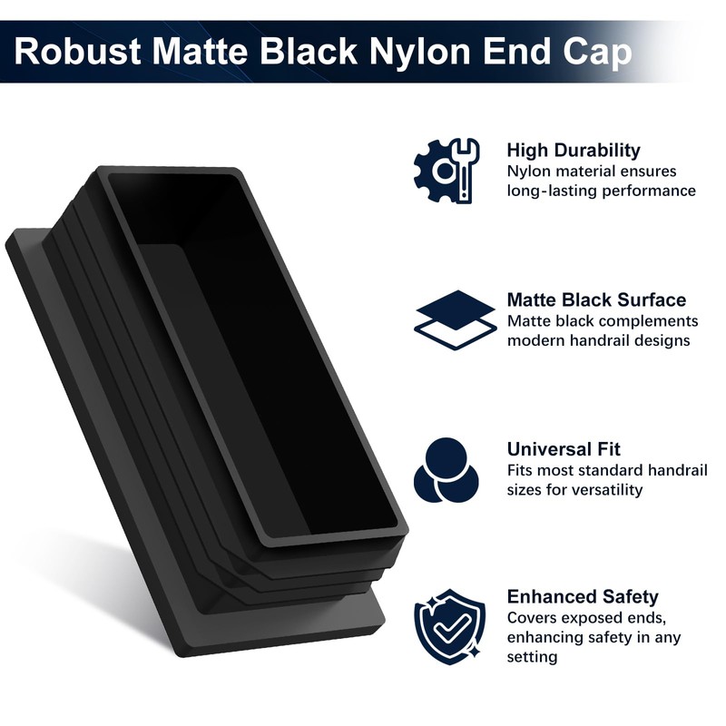 Gyykzz 4 Pack Plastic Handrail End Cap for Stainless Steel