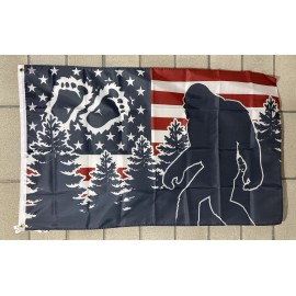 Unbranded Bigfoot American Flag Free Ship Believe Man Cave Fun USA 3x5' Sign Banner