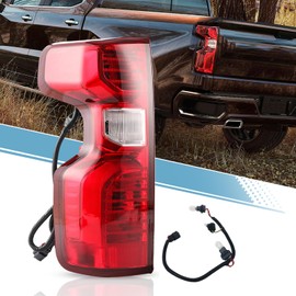 VPIMOZO Rear Tail Lights Compatible With 19-23 2019 2020 2021 2022 2023 Chevy Silverado 1500 2500/3500HD Halogen Rear Tail Light Housing With Bulb & Harness Replaces GM2800308 (Left Driver Side)