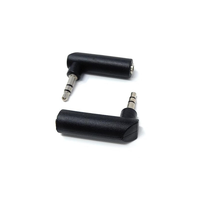 DRUT 2pcs 3.5mm Stereo Jack to 3.5mm Jack Socket Right