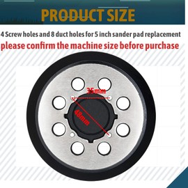 2 Packs for DeWalt DWE64233 & N329079 Orbital Sander Replacement Pad, 5 inch 8 Hole Hook and Loop Sanding Disc Backing Pads, Compatible with DWE6421-B2, DWE6421-B3, DWE6423/6423K, DWE6421/6421K