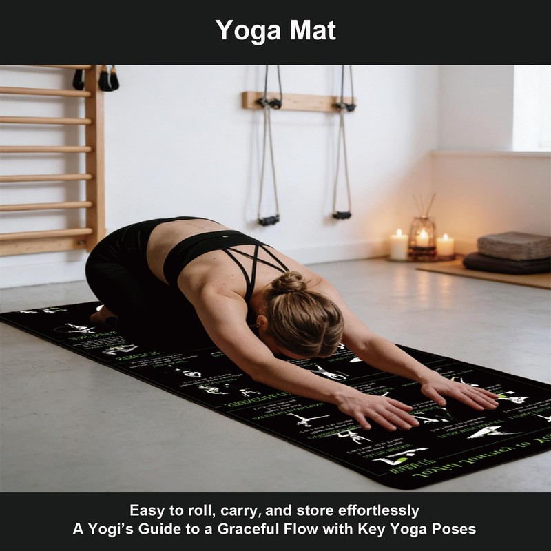 HouzeFun 70"x27" Yoga Mat 3.5mm Thick - Non-Slip Exercise Mat