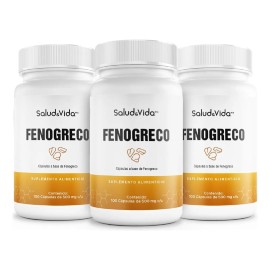Fenogreco 1500mg Por Porción (3 Cápsulas al día) - 300 Cápsulas - 100% Natural - S&V