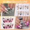 Silver Star Dangle Nail Charms, Heart Star Planet Nail Charm,