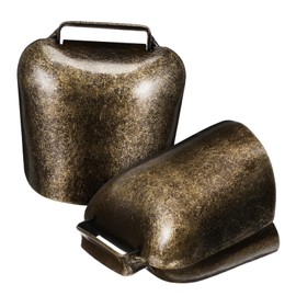 Generic 2 Pcs Large Thicken Shepherd Bells Pendant for Sheep Horse Cow Durable Bronze Hanging Alarm Bell Accessories for Farming Animals Loud Sound