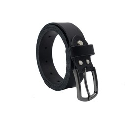 NK Belt GmbH #M-01 Women's Leather Belt in Black, Suit Jeans Belt, Made in Germany, 3 cm, black