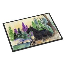 Caroline's Treasures SS8101MAT Scottish Terrier Doormat 18x27 Front Door Mat Indoor Outdoor Rugs for Entryway, Non Slip Washable Low Pile, 18H X 27W