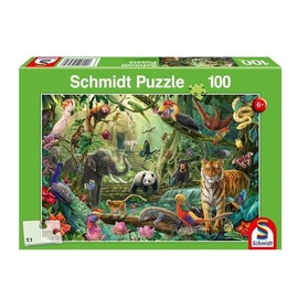 Schmidt Spiele 56485 Colourful Wildlife in the Jungle, 100 Pieces Children's Puzzle