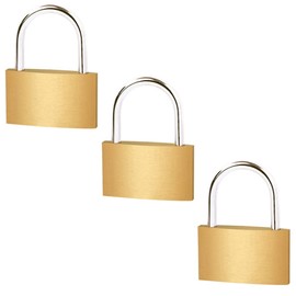 3 x 50mm Small Padlocks with Keys Weatherproof Outdoor Heavy Duty Brass Safety Shackle