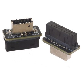 HTGuoji USB 3.1 Type-E Key-A to USB 3.0 19Pin/20Pin Header Adapter Converter, Vertical USB Front Panel Header Adapter, USB 3.0 19P/20P to Type E Adapter for Type C Motherboard Connector Riser