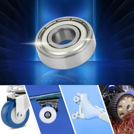 ACROPIX 6201z Deep Groove Ball Bearings P6 12x32x10mm Lubricated Bearings Metal Seal Silver Tone Scooter Skateboard Wheel - Pack of 2