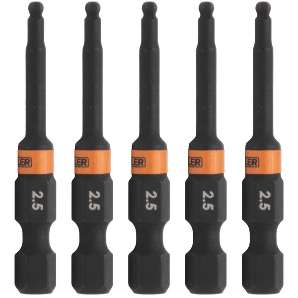 Ball-End Hex 2.5mm Impact Driver Bit - Railer Allen Wrench