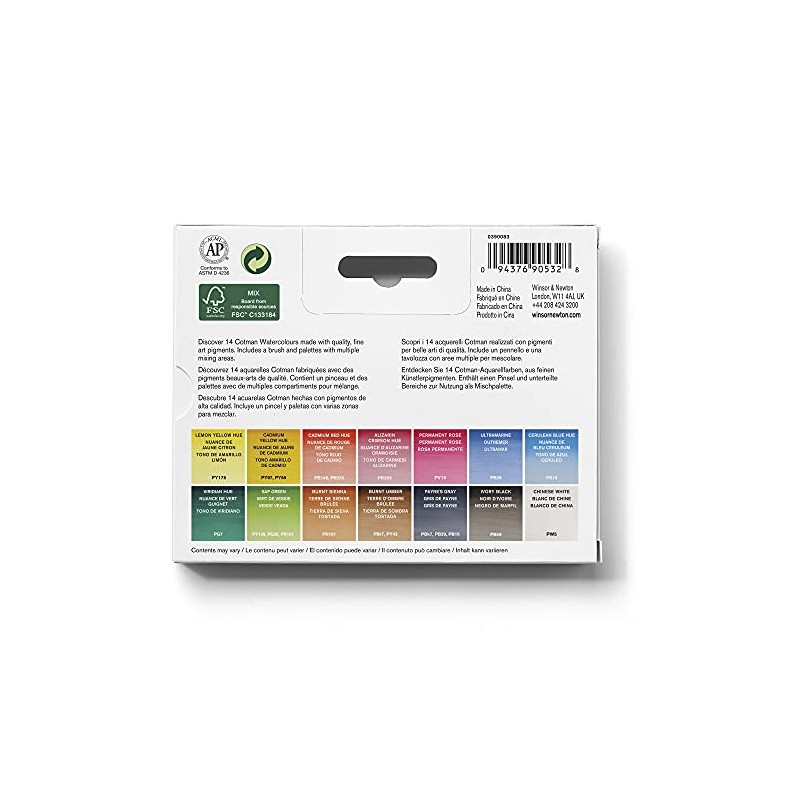 Winsor & Newton 0390083 Est.Compacto Cotman 14 Pastillas