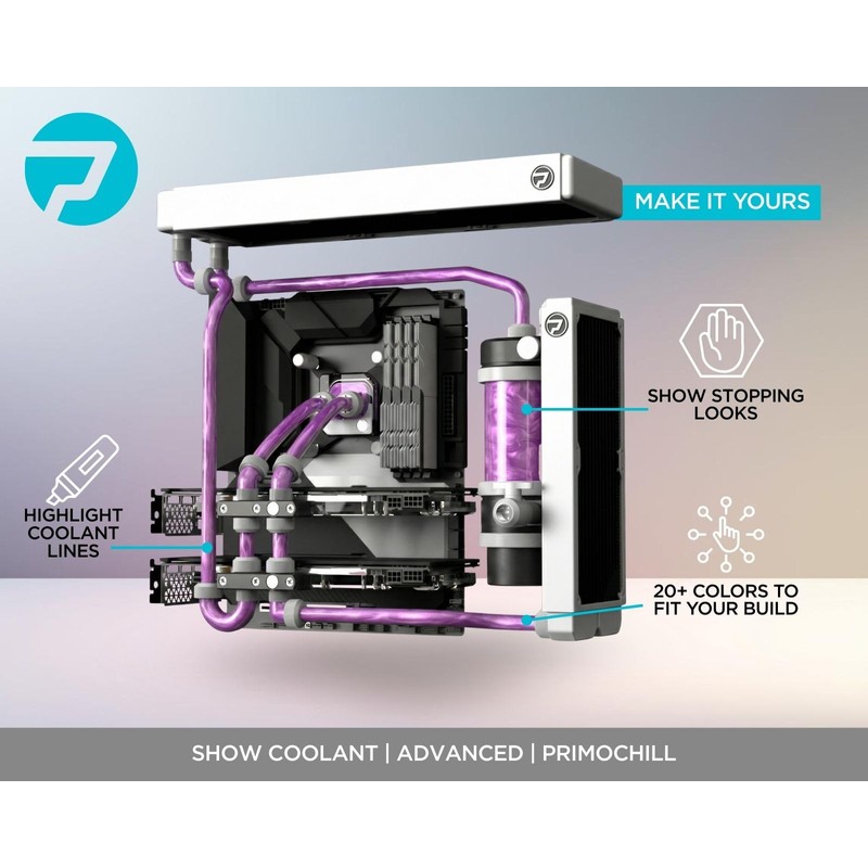 PrimoChill Vue - Computer WaterCooling Coolant, Visual Flow, Solid/Non-Transparent, Full