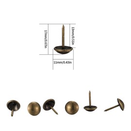 Pack of 320 Upholstery Nails, Upholstery Tacks, Furniture Nails Vintage for Armchairs, Furniture, Bed, Decorative Nail - 11 x 17 mm (Bronze)