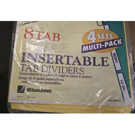 Wilson Jones 4 set Wilson Jones 8 Clear Tab Insertable Index Multi-Pack Stock#53218 - New!