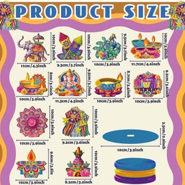 Wesiti 12 Pcs Diwali & Ganesh Chaturthi Decorations Diwali Table Decorations Signs Indian Festival Table Centerpiece with Ganesha Idol, Peacock, Lotus Marigold Tea Lights for Mandap Home Office Decor