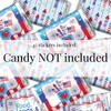 Food, Friends & Fireworks Party Mini Chocolate Candy Bar Sticker