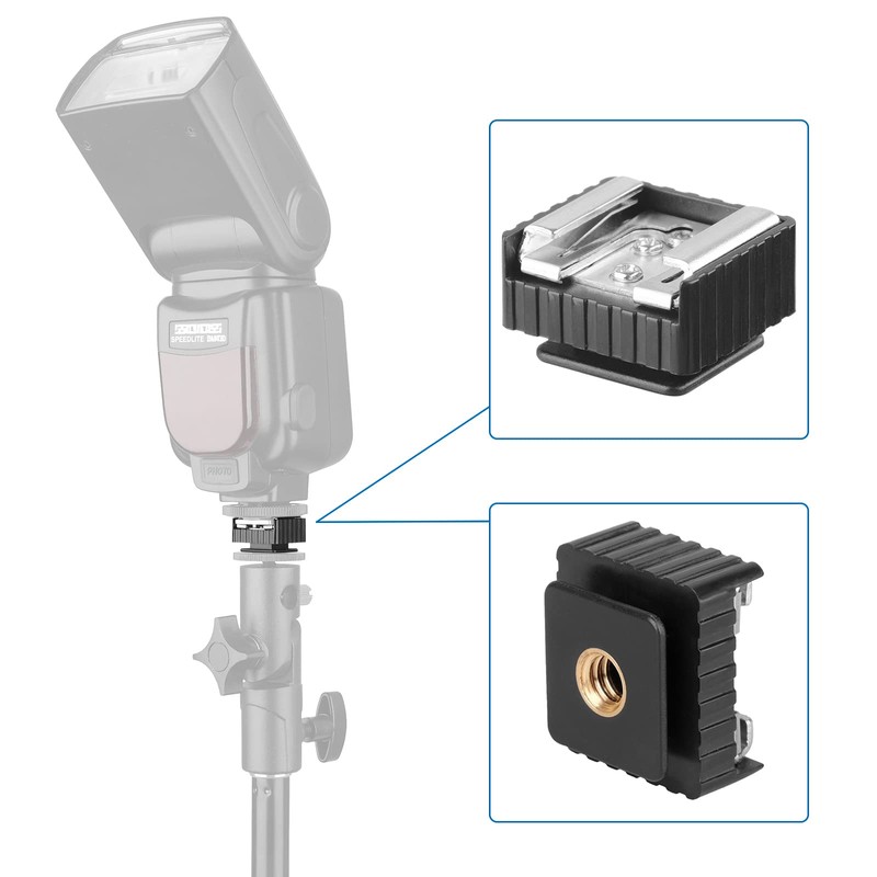 Hot Shoe Mount Adapter to 1/4" Screw Cold Shoe Mount