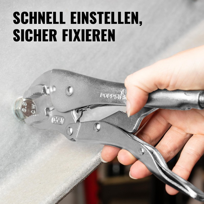 Poppstar Universal Grip Pliers (225 mm) Locking Pliers with Set