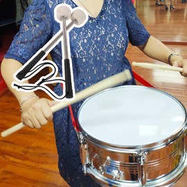 Yibuy 2x Drum Sticks Mallets Felt Drum Head with Stainless Steel Handle 12.40x1.54inch