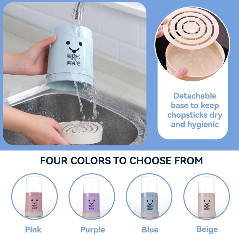 Kitchen Utensil Holder, Chopsticks Holder Drying Rack with Lid and
