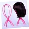 SAFIGLE 1Pc Folding Wig Stand Red Plastic Wig Hanger for