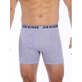 Joe Boxer Men's 3 Pack Cotton Boxer Brief, Grey, M