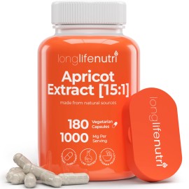 LongLifeNutri Apricot Extract 1000mg for Natural Vitality, 3-Month Supply, Made in USA