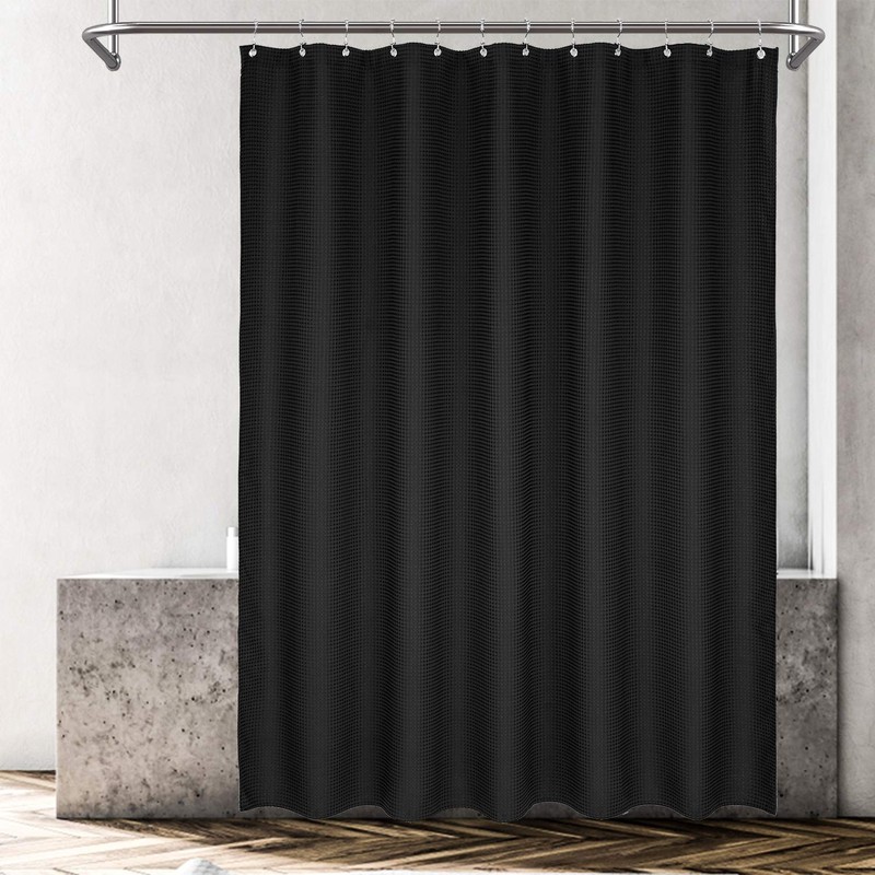 Extra-Long Waffle Weave Shower Curtain 71" W x 96" H